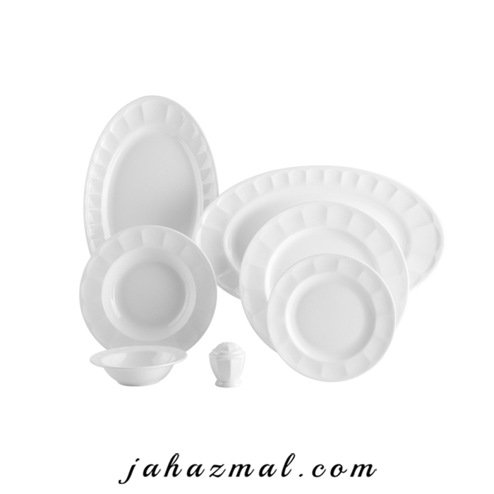 White 6 چینی زرین طرح سفید نئوکلاسیک