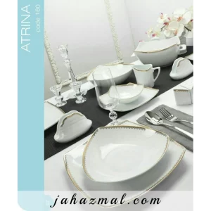 سرویس چینی پردیس طرح آترینا طلایی 105 پارچه کد 160b