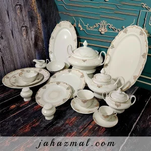 سرویس چینی پردیس طرح کارن 98 پارچه بن چاینا