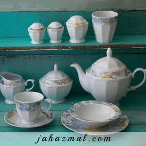 سرویس چینی زرین طرح گلد استون 103 پارچه