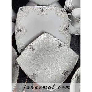 سرویس چینی پردیس ستایش نقره ای 30 پارچه