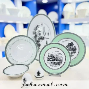 سرویس چینی زرین ایتالیا اف ویلیج سبز 6 نفره